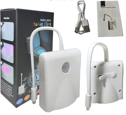 Toilet Bowl Light with Motion Sensor | Rechargeable 16 RGB Color LED Night Lamp with Star Projection for Fun Bathroom Use