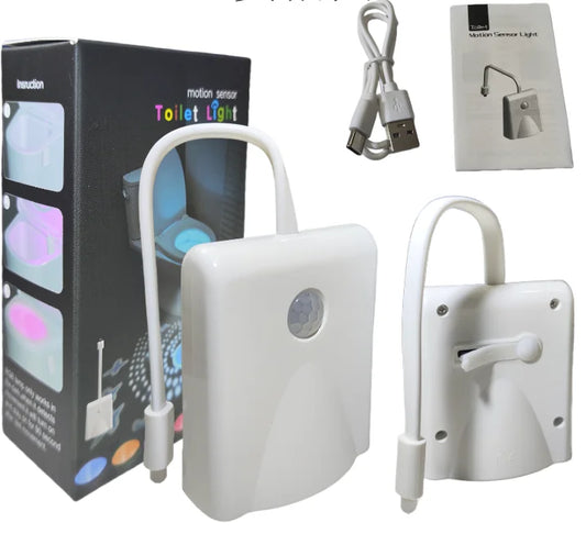 Toilet Bowl Light with Motion Sensor | Rechargeable 16 RGB Color LED Night Lamp with Star Projection for Fun Bathroom Use