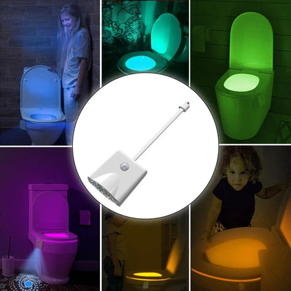 Toilet Bowl Light with Motion Sensor | Rechargeable 16 RGB Color LED Night Lamp with Star Projection for Fun Bathroom Use